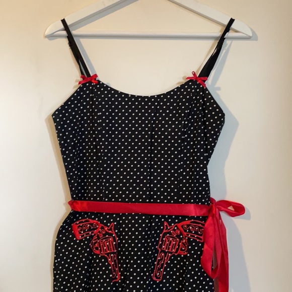 Black and white polka dot pin-up dress - Picture 3 of 3
